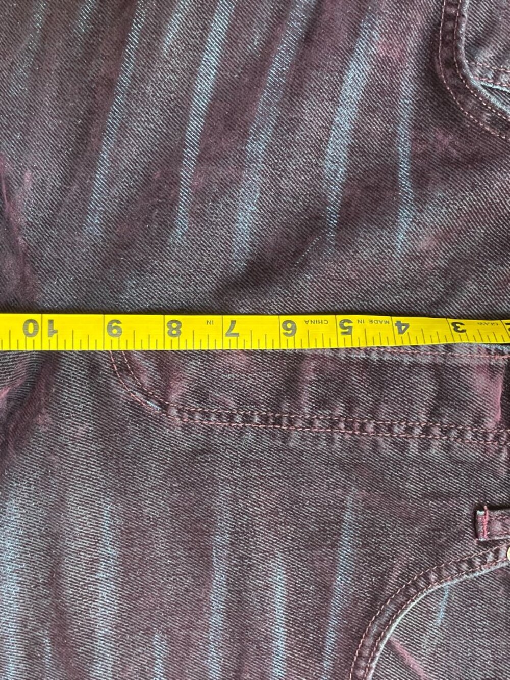 We The Free Flocked Deep Purple Boho Jeans | Button Fly | Size 28 - Picture 8 of 10